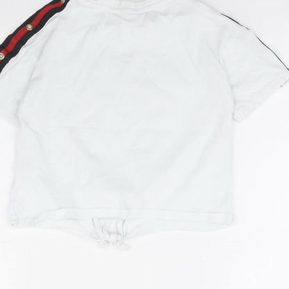 Candy Couture Girls White   Cropped T-Shirt Size 9 Years  - Weekends forever