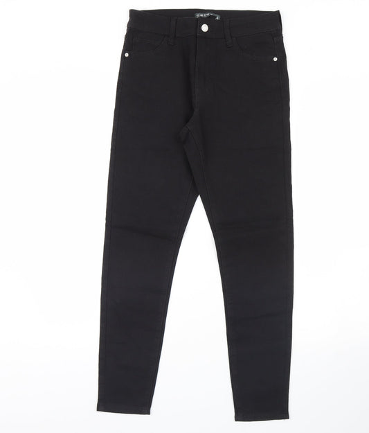 Womens UK Size 12 Preworn Regular Fit Skinny Black Jeans