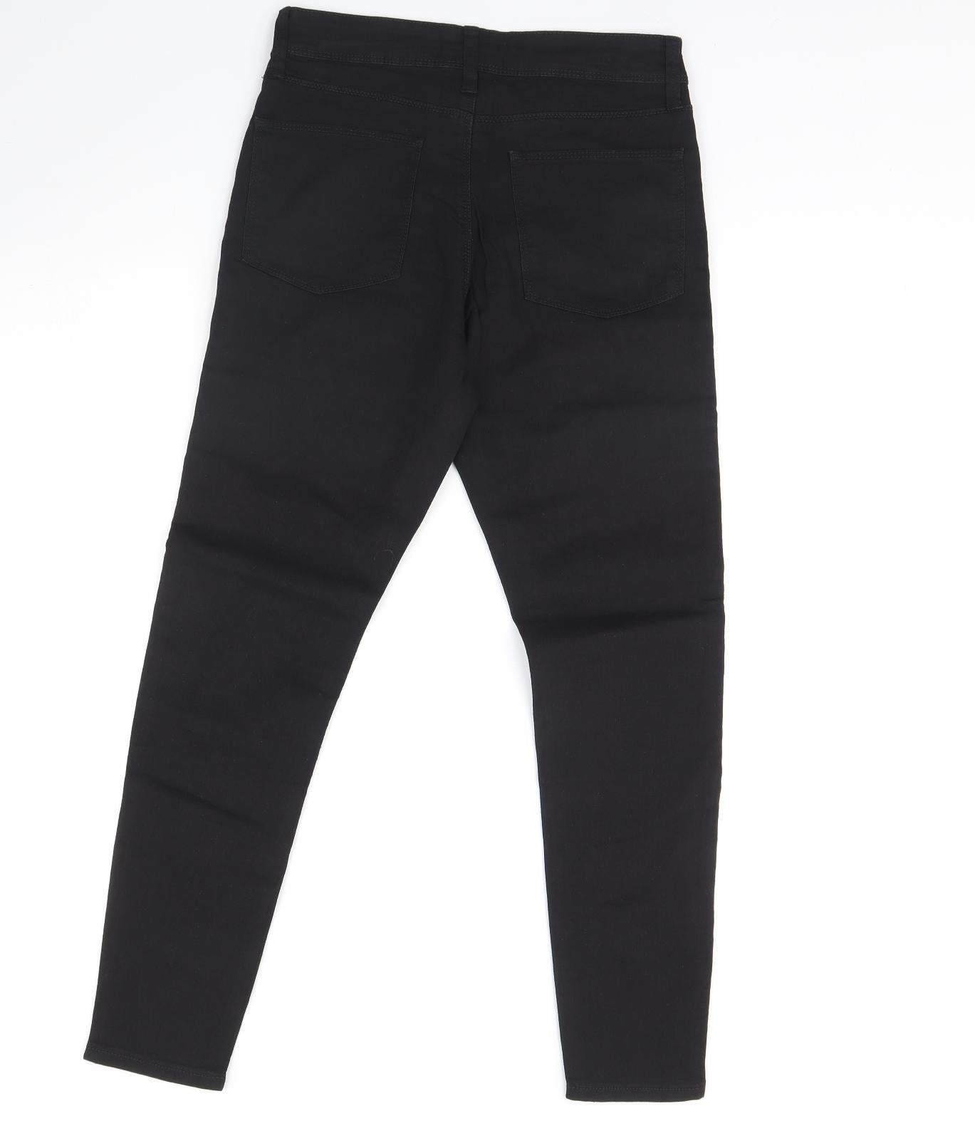Womens UK Size 12 Preworn Regular Fit Skinny Black Jeans