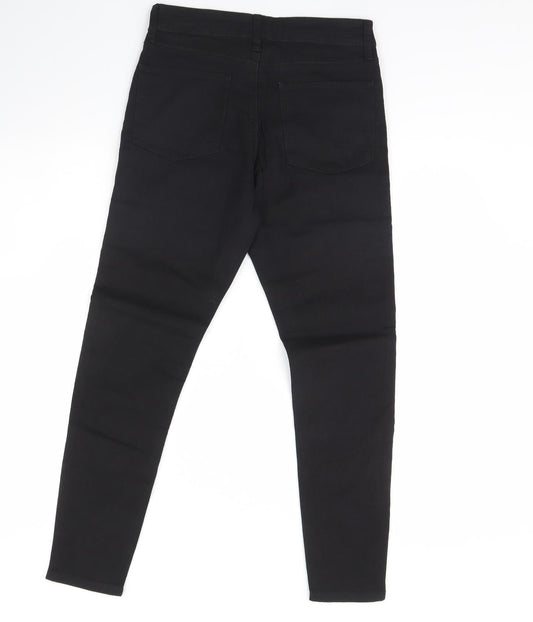 Womens UK Size 12 Preworn Regular Fit Skinny Black Jeans