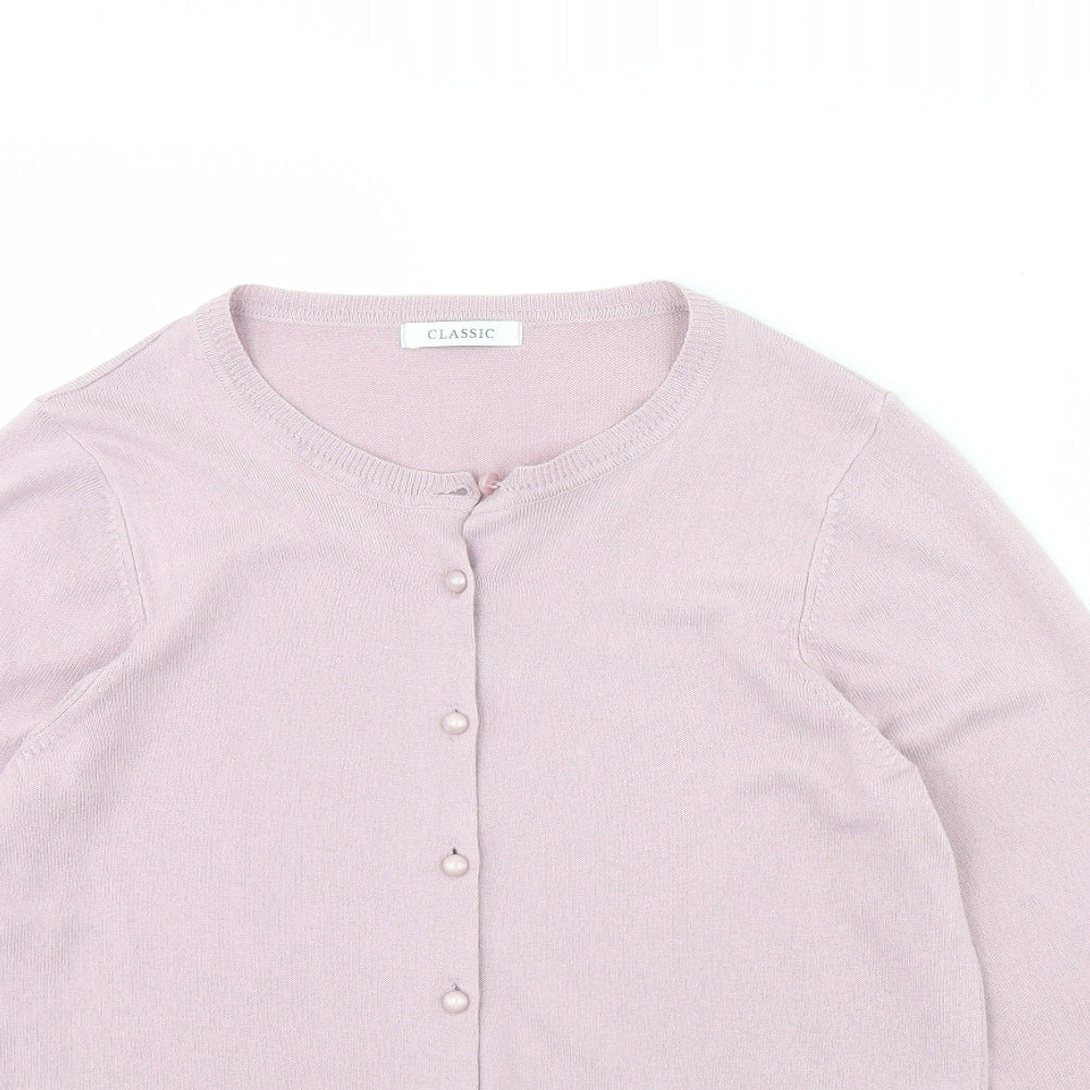 Womens UK Size 12 M&S Pink Cardigan Jumper