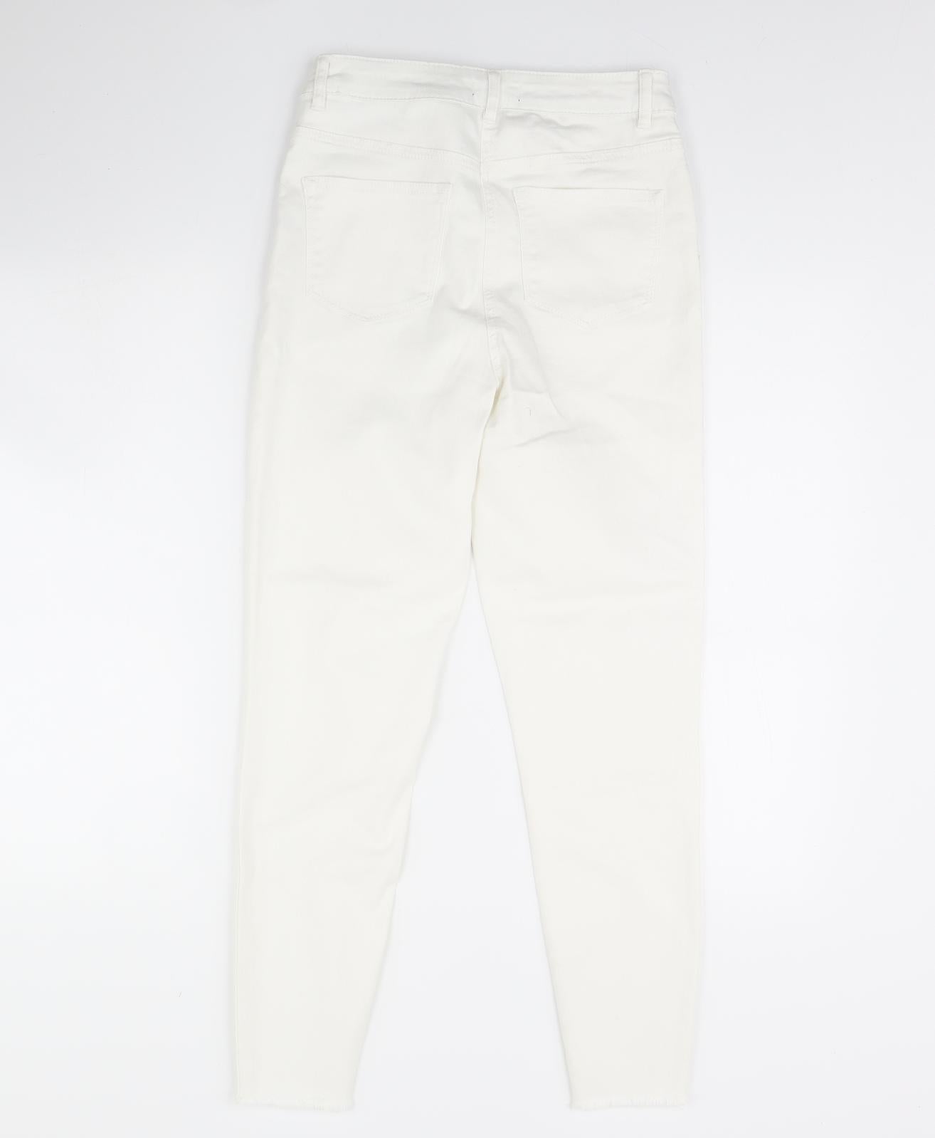 Womens UK Size 10 Papaya Regular Fit Skinny White Jeans