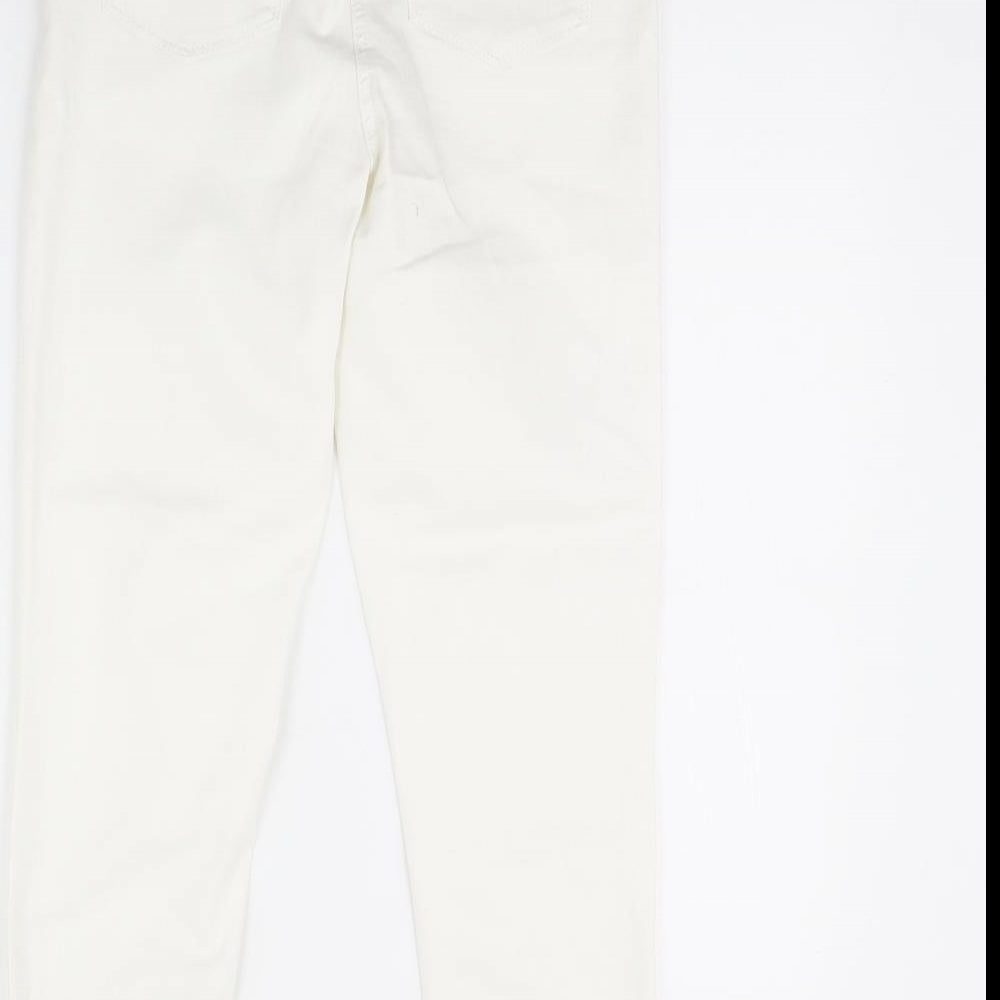 Womens UK Size 10 Papaya Regular Fit Skinny White Jeans
