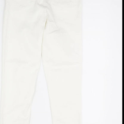 Womens UK Size 10 Papaya Regular Fit Skinny White Jeans