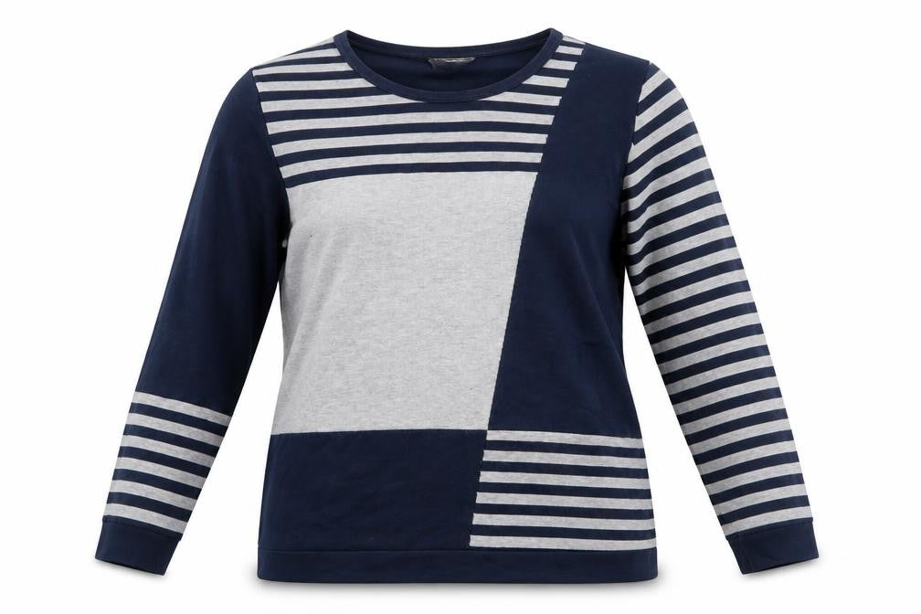 Bonmarché Womens Blue Striped Pullover Jumper Size 12