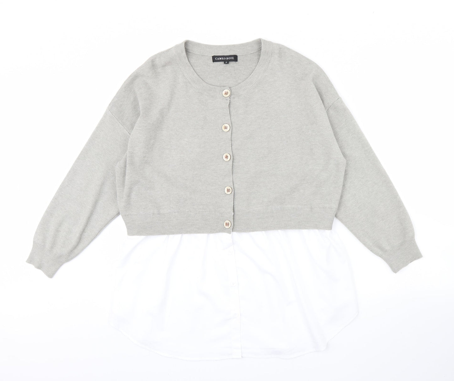 Womens UK Size M Cameo rose Grey Pullover Jumper