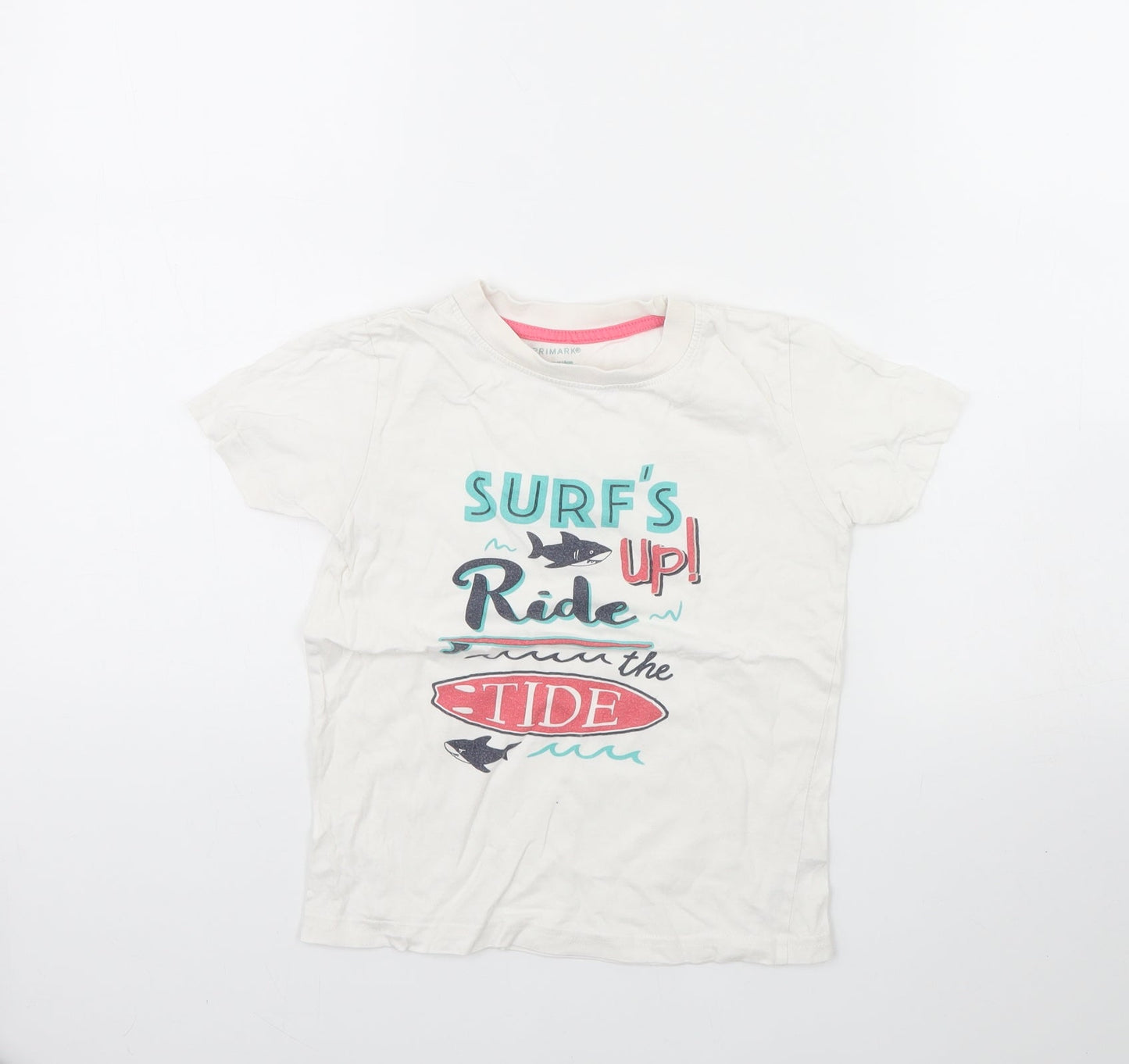 Primark Boys White   Basic T-Shirt Size 5 Years