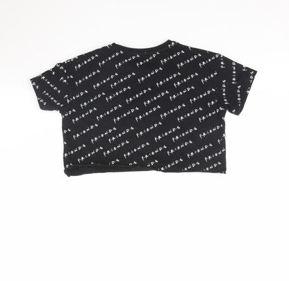 George Girls Black Spotted  Cropped T-Shirt Size 8 Years  - FRIENDS