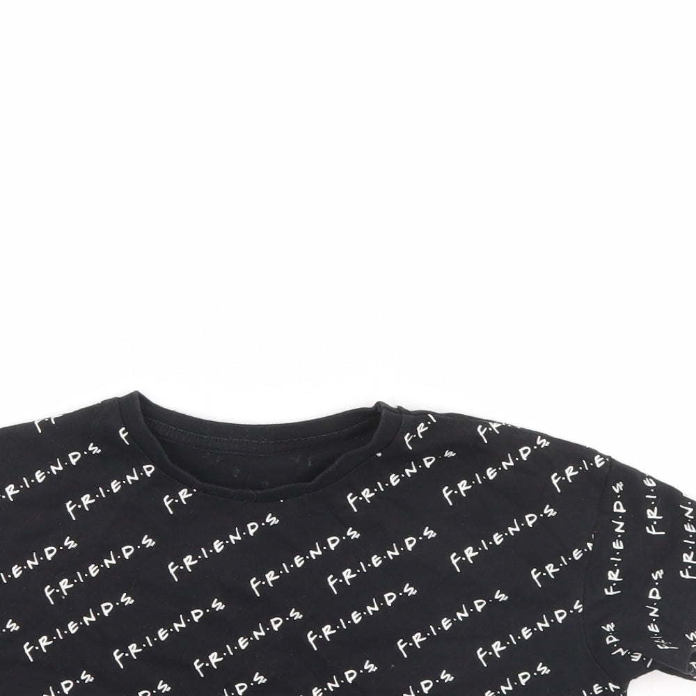 George Girls Black Spotted  Cropped T-Shirt Size 8 Years  - FRIENDS