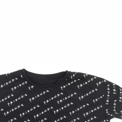 George Girls Black Spotted  Cropped T-Shirt Size 8 Years  - FRIENDS