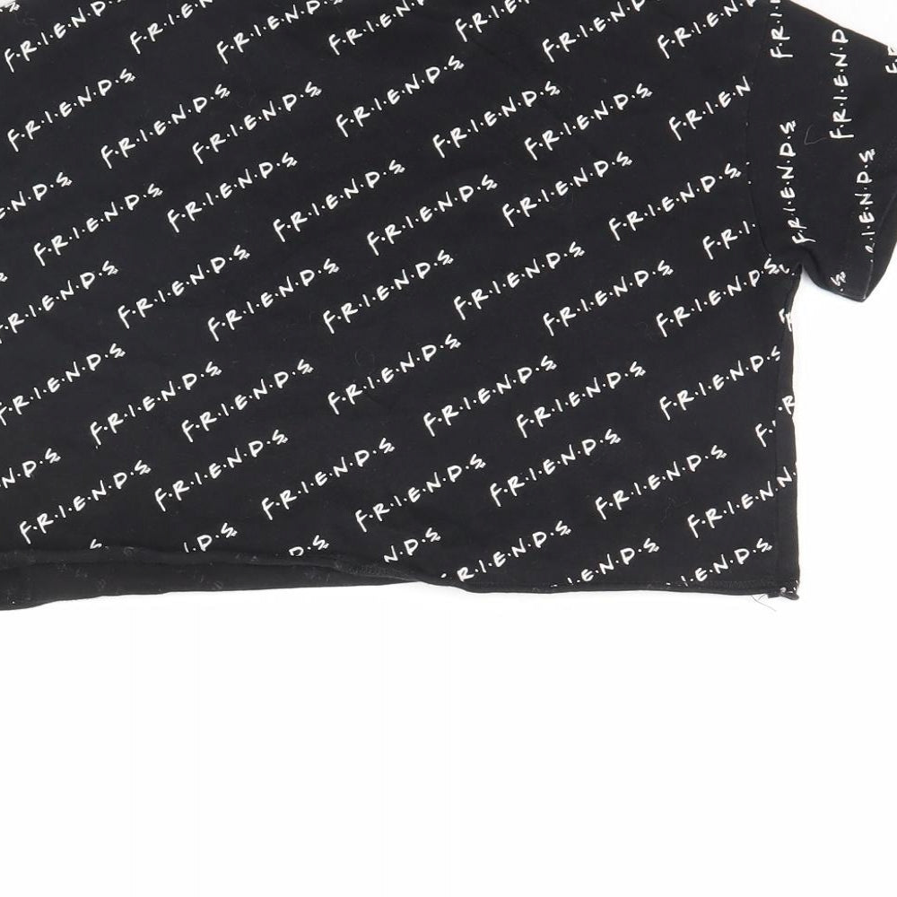 George Girls Black Spotted  Cropped T-Shirt Size 8 Years  - FRIENDS