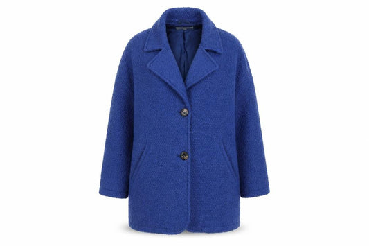 Womens UK Size 12 Peacocks Blue Overcoat