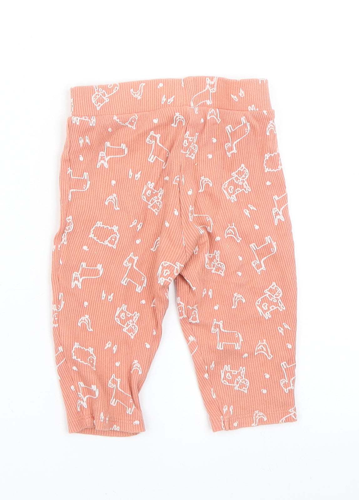 Primark Girls Orange Polka Dot  Jogger Trousers Size 3-6 Months  - Farm Animal