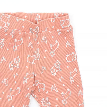 Primark Girls Orange Polka Dot  Jogger Trousers Size 3-6 Months  - Farm Animal