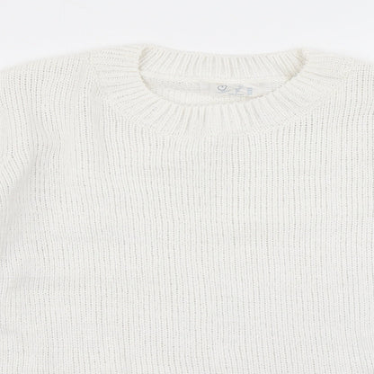 Primark Womens White  Knit Pullover Jumper Size L
