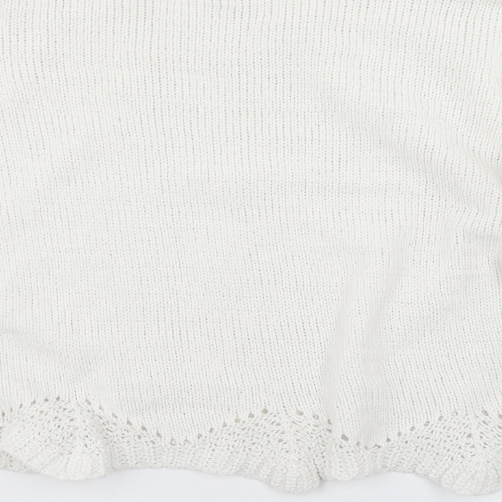 Primark Womens White  Knit Pullover Jumper Size L
