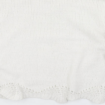 Primark Womens White  Knit Pullover Jumper Size L