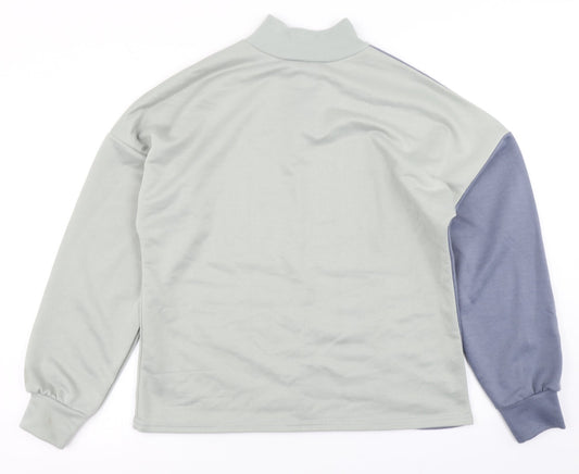 Boohoo Womens Green Colourblock  Pullover Sweatshirt Size 12