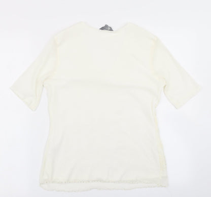 Mia Moda Womens Ivory   Basic Blouse Size 14