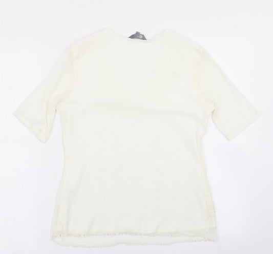 Mia Moda Womens Ivory   Basic Blouse Size 14