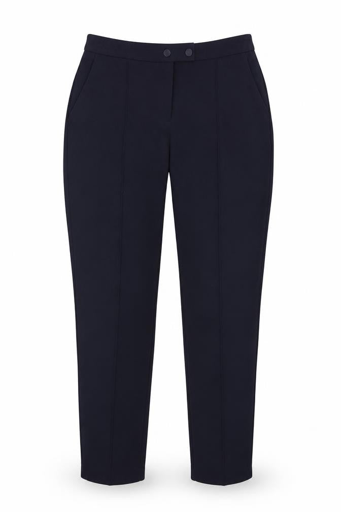 Front view of F&F women’s blue trousers, size UK 10, 28-inch leg