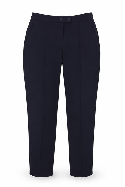 Front view of F&F women’s blue trousers, size UK 10, 28-inch leg