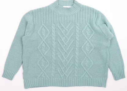 Womens UK Size L Afibel Blue Pullover Jumper