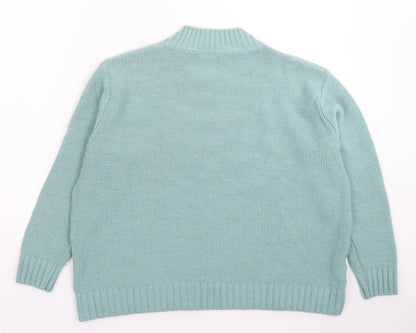 Womens UK Size L Afibel Blue Pullover Jumper