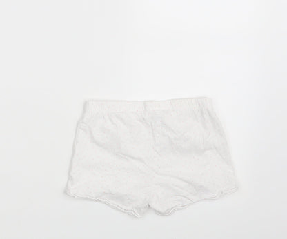 H&M Girls White Polka Dot  Sweat Shorts Size 4-5 Years