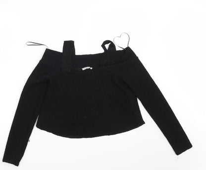 Womens UK Size One Size Zara Black Cropped Tank