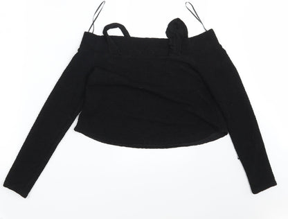 Womens UK Size One Size Zara Black Cropped Tank