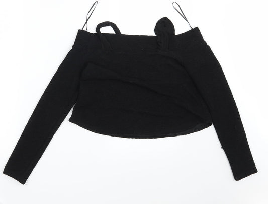 Womens UK Size One Size Zara Black Cropped Tank