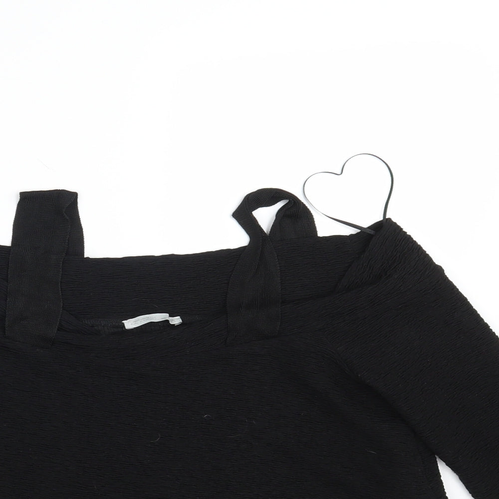 Womens UK Size One Size Zara Black Cropped Tank