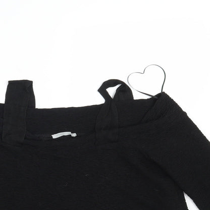 Womens UK Size One Size Zara Black Cropped Tank