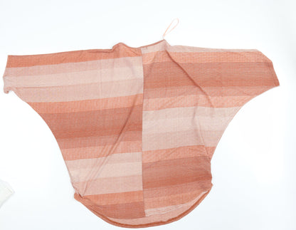 QED London Womens Pink Striped  Pullover Sweatshirt Size L