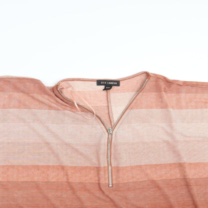 QED London Womens Pink Striped  Pullover Sweatshirt Size L