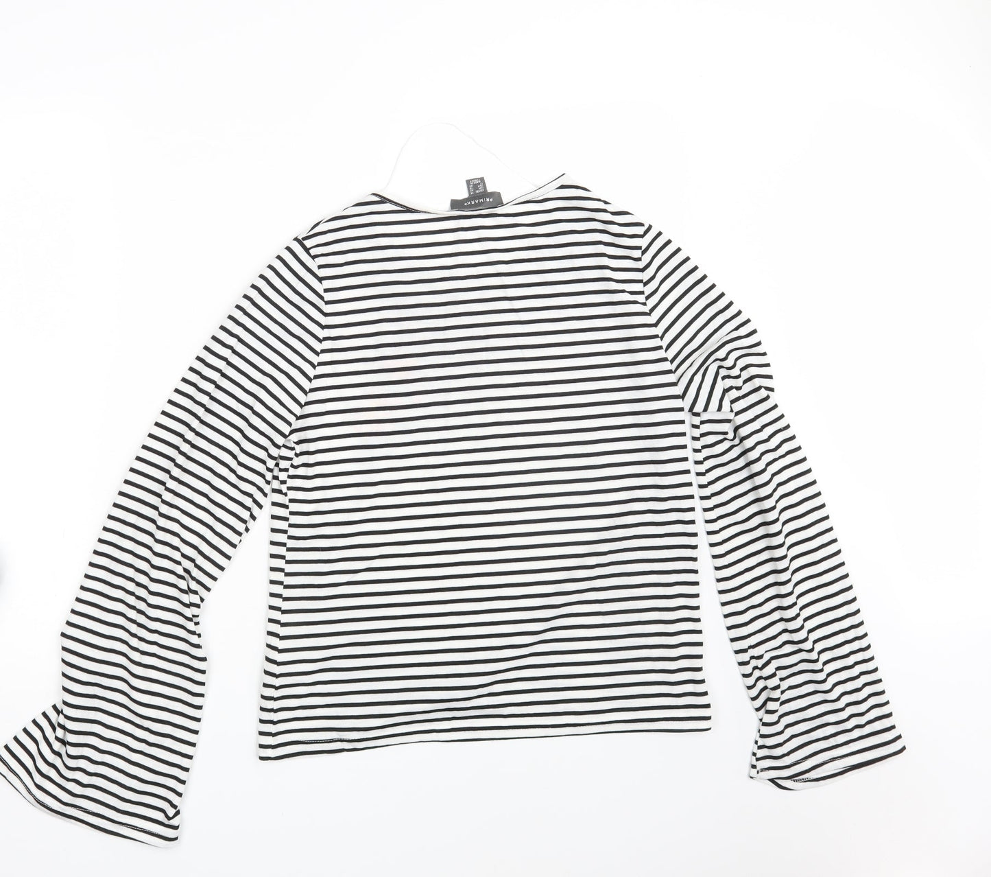 Primark Womens White Striped  Pullover Sweatshirt Size 14