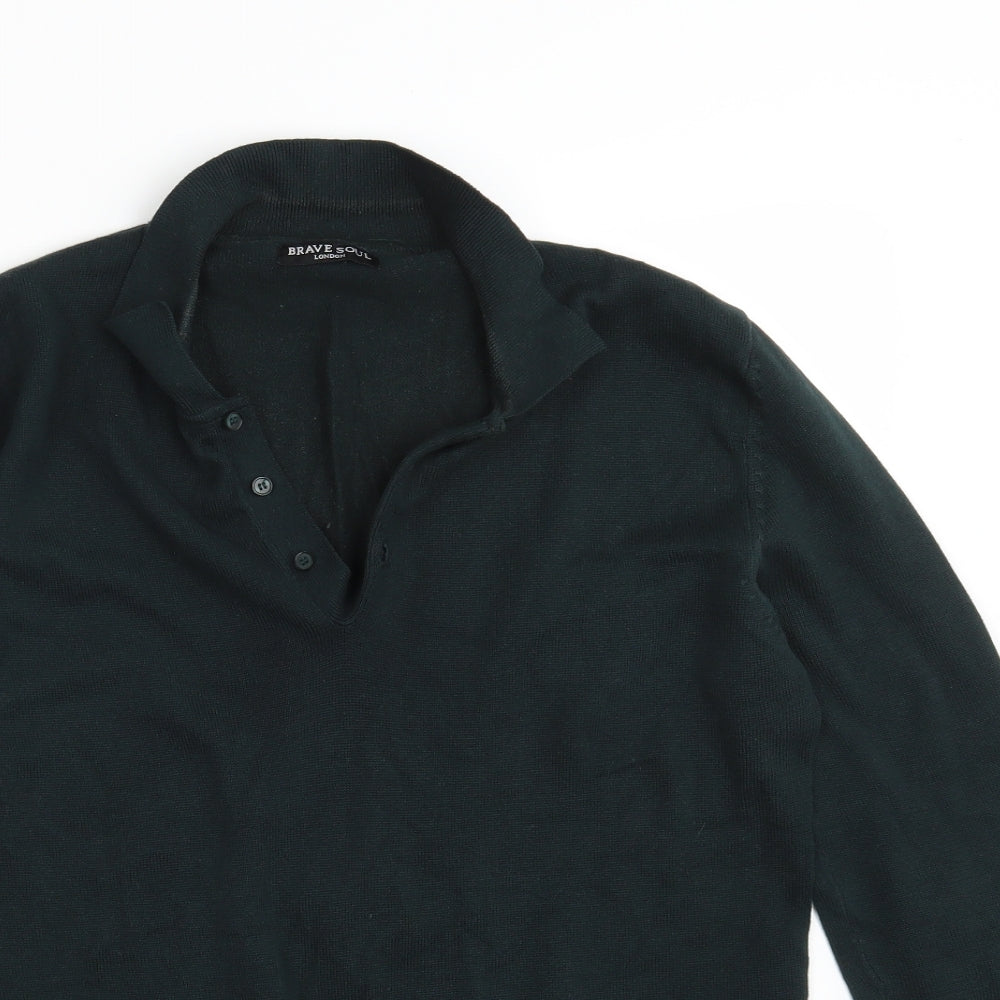 Womens UK Size S Brave Soul Green Pullover Jumper