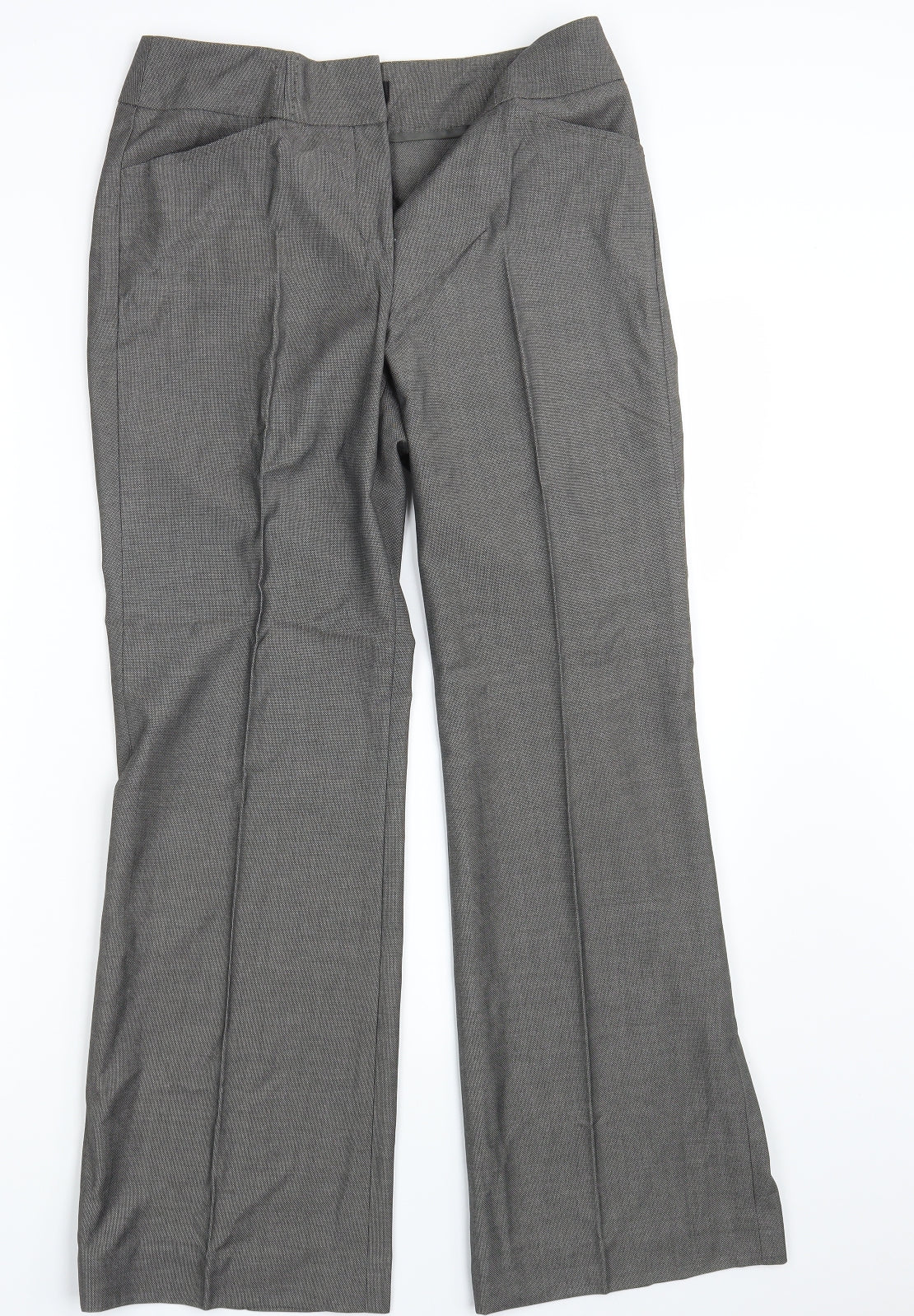 Womens UK Size 8 M&S Regular Fit Dress Pants Grey Trousers