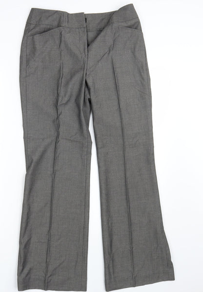 Womens UK Size 8 M&S Regular Fit Dress Pants Grey Trousers