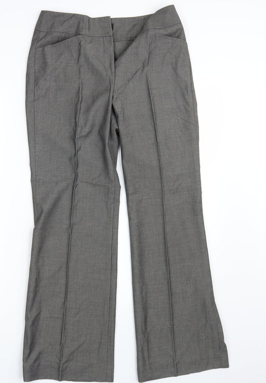 Womens UK Size 8 M&S Regular Fit Dress Pants Grey Trousers