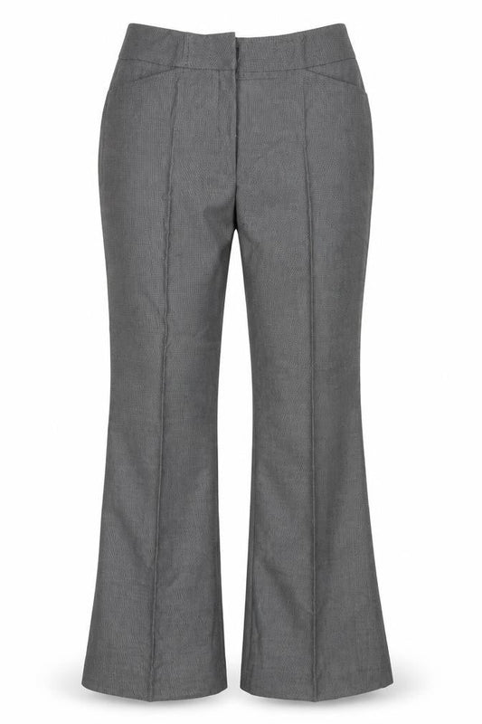 Front view of Marks & Spencer women’s grey dress pants trousers, size UK 8, 29-inch leg