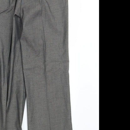 Womens UK Size 8 M&S Regular Fit Dress Pants Grey Trousers