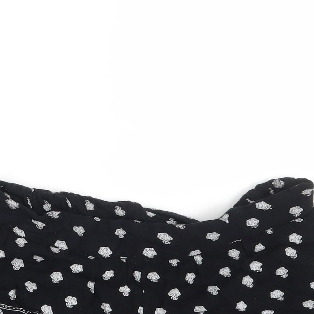 Select Womens Black Floral  Hot Pants Shorts Size 6