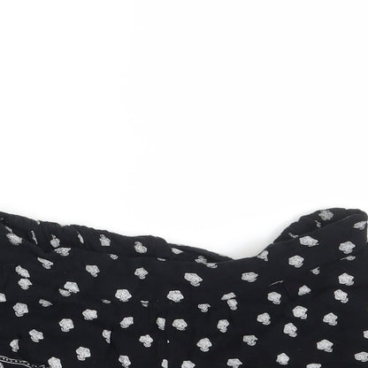 Select Womens Black Floral  Hot Pants Shorts Size 6