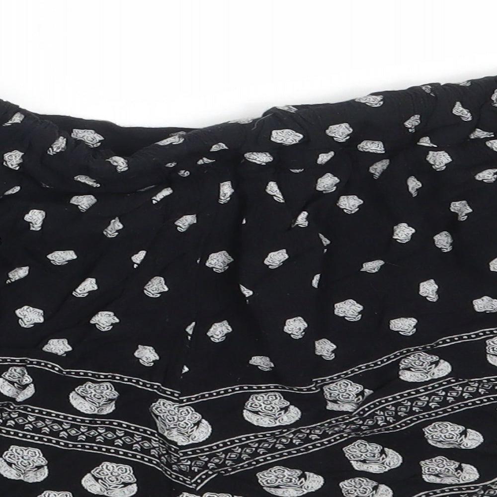 Select Womens Black Floral  Hot Pants Shorts Size 6
