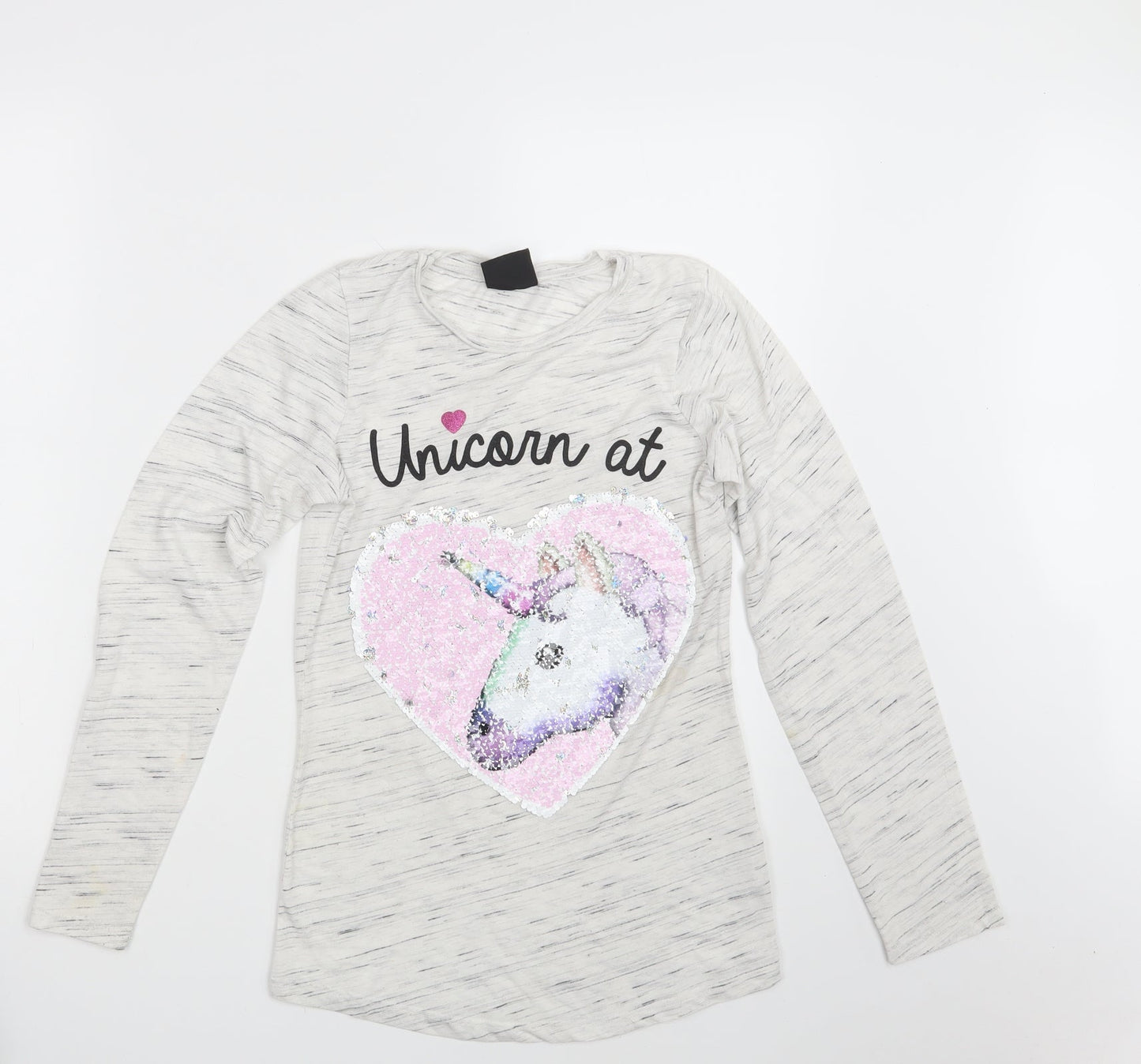 Primark Girls White Spotted  Pullover Sweatshirt Size 12-13 Years  - Unicorn