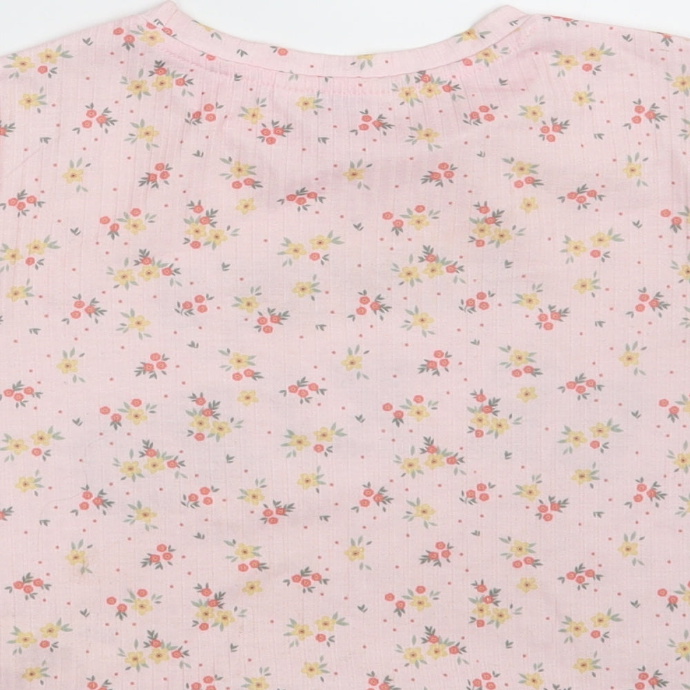 Primark Girls Pink Floral  Cropped T-Shirt Size 11-12 Years