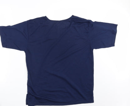 Womens UK Size L Preworn Blue Basic T-Shirt