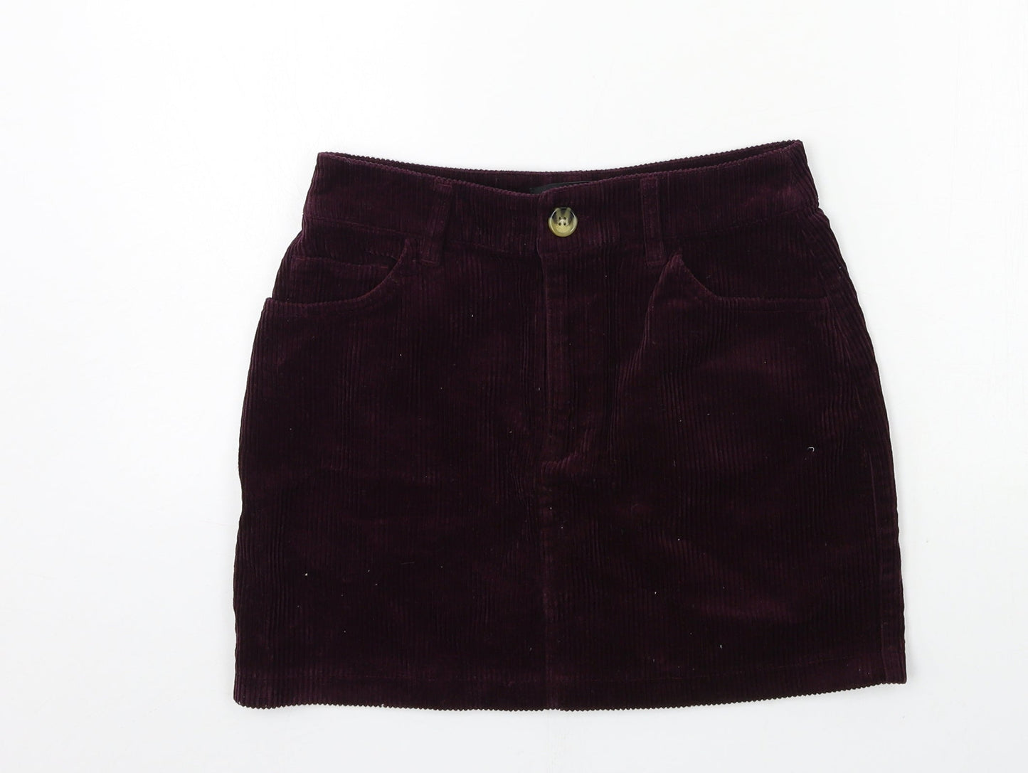 FOREVER 21 Womens Purple  Corduroy A-Line Skirt Size S